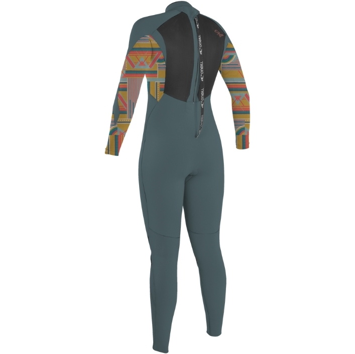 2025 O'Neill Frauen Epic 4/3mm Rückenreißverschluss Neoprenanzug 4214B - Shade / Arta Geo